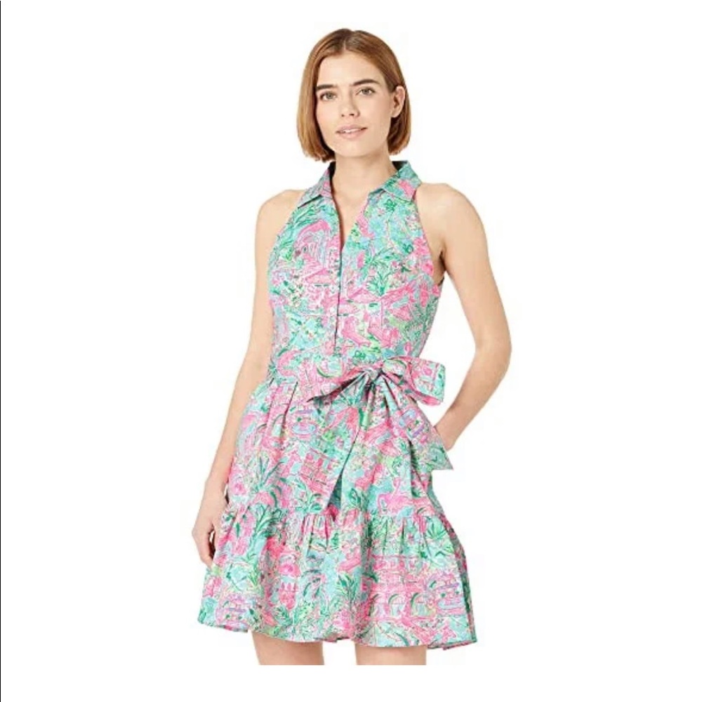 NWT LILLY PULITZER 	Trisha Stretch Shift Dress Bali Blue Spotted On Worth